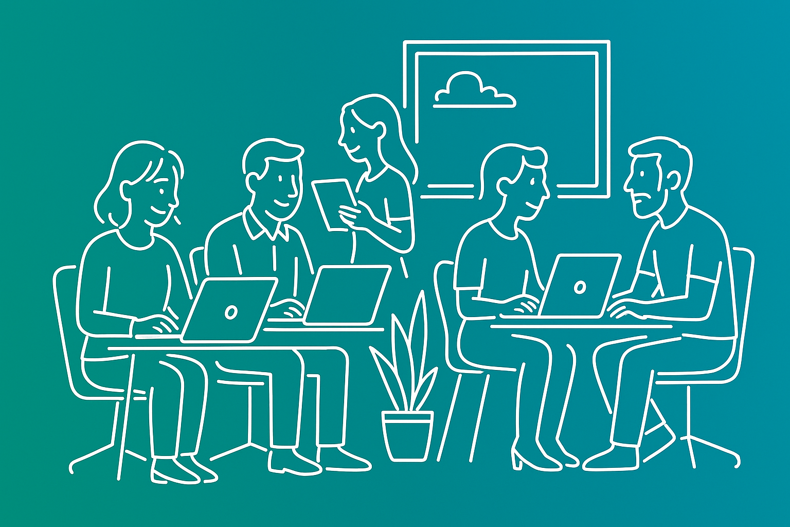 Illustration: Freelancer bei der Arbeit