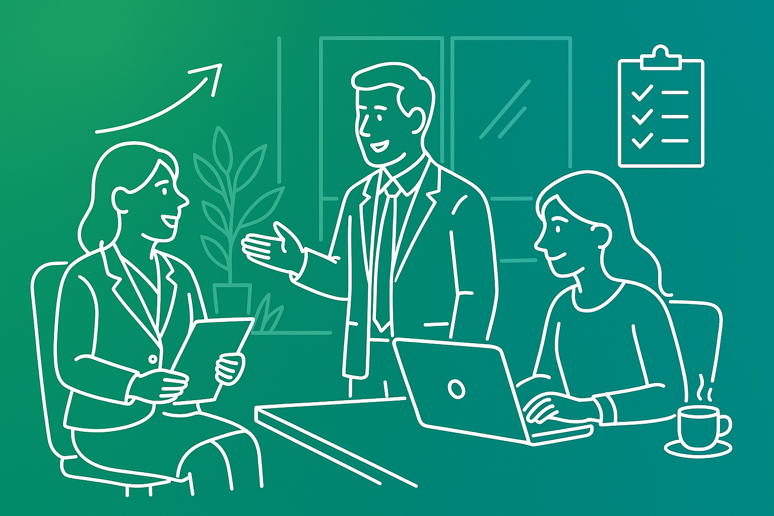 Illustration: Zusammenarbeit im Unternehmen